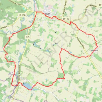 Itinéraire Villeneuve de Mézin - Mézin - Lannes, distance, dénivelé, altitude, carte, profil, trace GPS