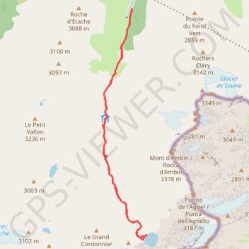 Itinéraire Lac d'Ambin, distance, dénivelé, altitude, carte, profil, trace GPS