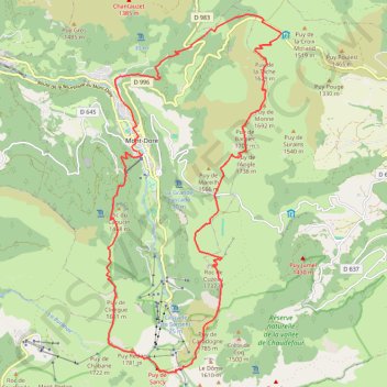 Itinéraire Sentier des crêtes Puy de Sancy, distance, dénivelé, altitude, carte, profil, trace GPS