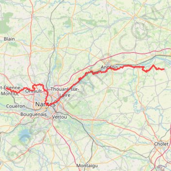 Itinéraire GR3 De La Pommeraye (Maine-et-Loire) à Saint Étienne-de-Montluc (Loire-Atlantique), distance, dénivelé, altitude, carte, profil, trace GPS