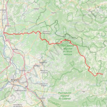 Itinéraire GR4 De Mondragon (Vaucluse) à Simiane-la-Rotonde (Alpes de Haute Provence), distance, dénivelé, altitude, carte, profil, trace GPS