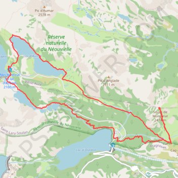 Itinéraire Orédon-Aumar-Estoudou, distance, dénivelé, altitude, carte, profil, trace GPS