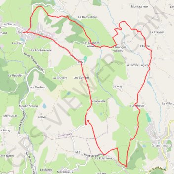Itinéraire Randonnée au départ de Chevrières, distance, dénivelé, altitude, carte, profil, trace GPS