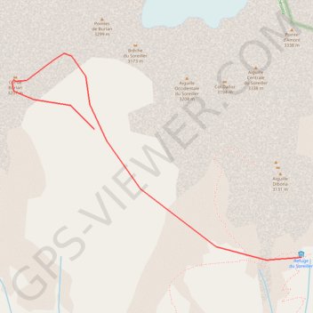 Itinéraire Pointes de Burlan, distance, dénivelé, altitude, carte, profil, trace GPS