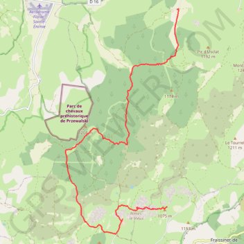 Itinéraire RF J1 Deïdou - l'Hom 16 kms +397 m, distance, dénivelé, altitude, carte, profil, trace GPS