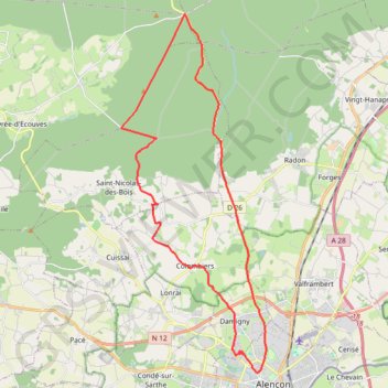 Itinéraire Médavy, Croix Madame, Chêne aux Verdiers, Saint-Nicolas, Colombiers, distance, dénivelé, altitude, carte, profil, trace GPS