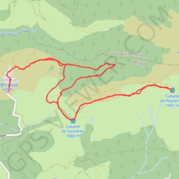 Itinéraire Rando Artigue (Luchon), distance, dénivelé, altitude, carte, profil, trace GPS