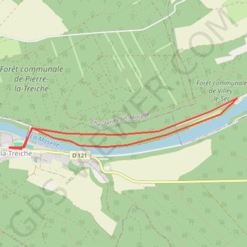 Itinéraire Sainte-Reine - Pierre-la-Treiche, distance, dénivelé, altitude, carte, profil, trace GPS