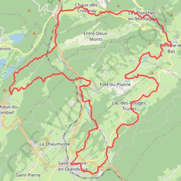 Itinéraire Grandvaux, Malvaux au fil de l'eau, distance, dénivelé, altitude, carte, profil, trace GPS