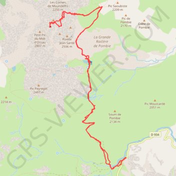 Itinéraire Pic du Midi d'Ossau, distance, dénivelé, altitude, carte, profil, trace GPS