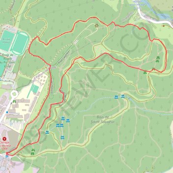 Itinéraire Domaine de Saint-Sauveur, distance, dénivelé, altitude, carte, profil, trace GPS