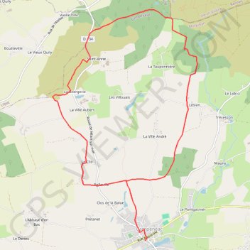 Itinéraire Circuit des Landes Rennaises - Campénéac, distance, dénivelé, altitude, carte, profil, trace GPS