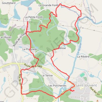 Itinéraire Saint jouvent, distance, dénivelé, altitude, carte, profil, trace GPS