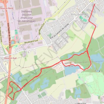 Itinéraire Billy-Berclau Course à pied, distance, dénivelé, altitude, carte, profil, trace GPS