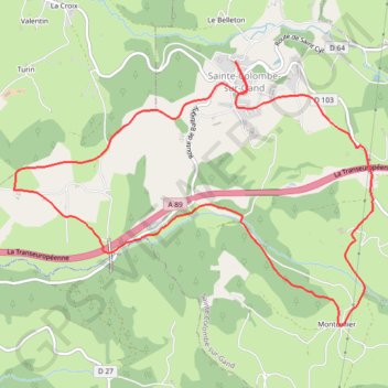 Itinéraire Le Pont Marteau et la vallée du Bernand - Sainte-Colombe-sur-Gand, distance, dénivelé, altitude, carte, profil, trace GPS