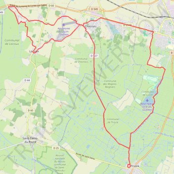 Itinéraire Circuit cyclable Les Touches, distance, dénivelé, altitude, carte, profil, trace GPS