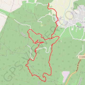 Itinéraire Gaujac - Monticaud, distance, dénivelé, altitude, carte, profil, trace GPS