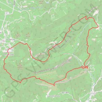 Itinéraire Gigondas-Dentelles (Vaucluse), distance, dénivelé, altitude, carte, profil, trace GPS