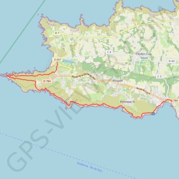 Itinéraire Tour du Cap Sizun - Étape 4, distance, dénivelé, altitude, carte, profil, trace GPS