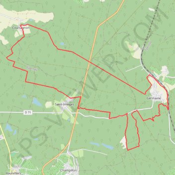 Itinéraire La Montagne de Reims - De Courtagnon à Germaine, distance, dénivelé, altitude, carte, profil, trace GPS