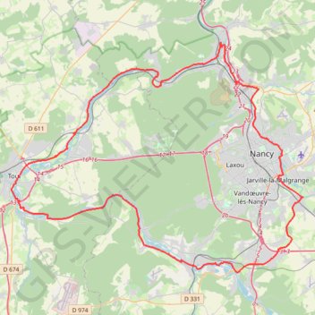 Itinéraire Boucle de la Moselle_boucle sens horaire, distance, dénivelé, altitude, carte, profil, trace GPS