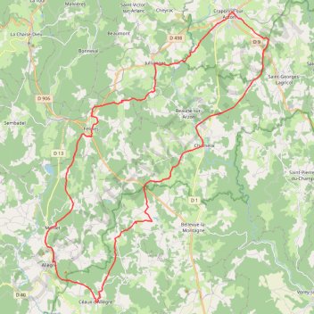 Itinéraire Pays de Craponne - Grand Tour de Craponne, distance, dénivelé, altitude, carte, profil, trace GPS