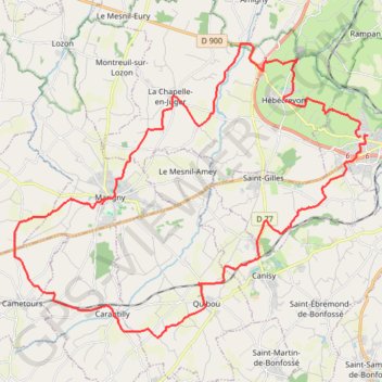 Itinéraire Près d'Agneaux, distance, dénivelé, altitude, carte, profil, trace GPS
