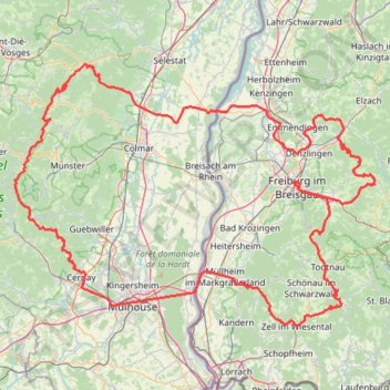Itinéraire Foresta Nera - Alsazia v2, distance, dénivelé, altitude, carte, profil, trace GPS