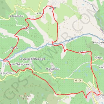 Itinéraire Cellieu, distance, dénivelé, altitude, carte, profil, trace GPS