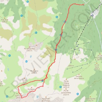 Itinéraire Pic des Calmettes, distance, dénivelé, altitude, carte, profil, trace GPS