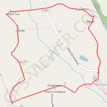 Itinéraire Montaut, la balade du prieuré - Pays du Dropt, distance, dénivelé, altitude, carte, profil, trace GPS