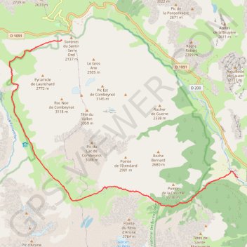 Itinéraire Randonnée du sentier des crevasses, distance, dénivelé, altitude, carte, profil, trace GPS