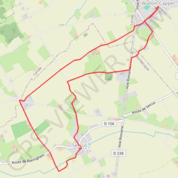 Itinéraire Circuit Saint-Erasme - Sercus, distance, dénivelé, altitude, carte, profil, trace GPS