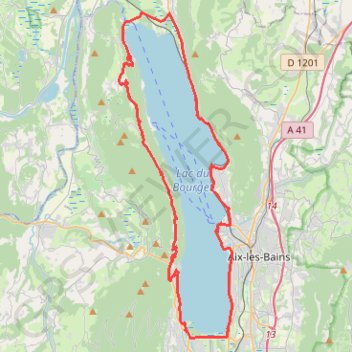 Itinéraire Tour du Lac du Bourget, distance, dénivelé, altitude, carte, profil, trace GPS