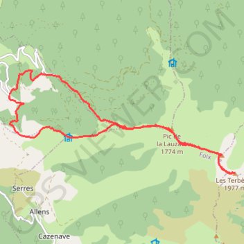 Itinéraire Mont Fourcat par Croquié, distance, dénivelé, altitude, carte, profil, trace GPS