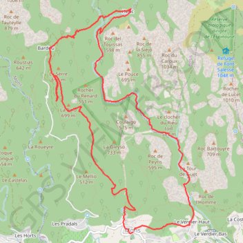 Itinéraire Boucle Mons la trivalle, distance, dénivelé, altitude, carte, profil, trace GPS