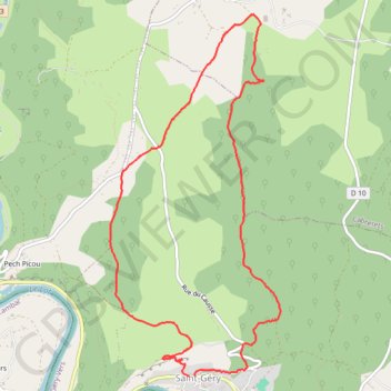 Itinéraire Saint Géry, distance, dénivelé, altitude, carte, profil, trace GPS