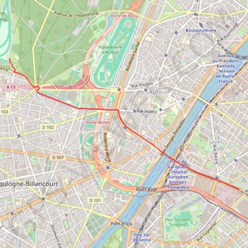 Itinéraire entrée longchamp depuis paris sud, distance, dénivelé, altitude, carte, profil, trace GPS