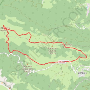 Itinéraire Boucle pic escuret, distance, dénivelé, altitude, carte, profil, trace GPS
