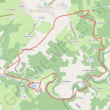 Itinéraire Chambon 15 kms n 5 bleu, distance, dénivelé, altitude, carte, profil, trace GPS
