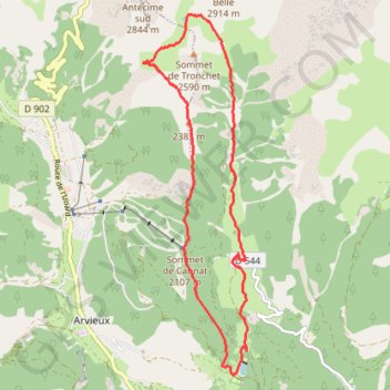 Itinéraire lac de souliers, distance, dénivelé, altitude, carte, profil, trace GPS