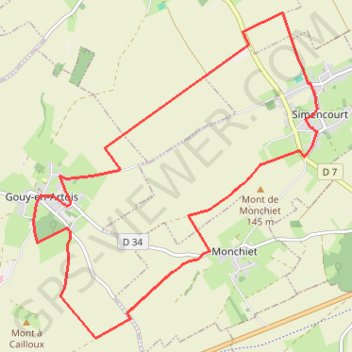 Itinéraire Le sentier des loups - Gouy-en-Artois, distance, dénivelé, altitude, carte, profil, trace GPS
