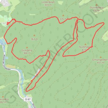 Itinéraire Baerenthal, distance, dénivelé, altitude, carte, profil, trace GPS