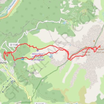 Itinéraire Taillefer, un sommet bien dans le vent, distance, dénivelé, altitude, carte, profil, trace GPS