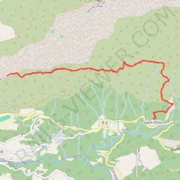 Itinéraire 2026 05 15 - St Pons traversée des miroirs pix, distance, dénivelé, altitude, carte, profil, trace GPS
