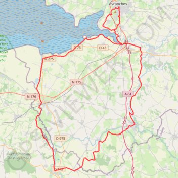 Itinéraire Voie 2DB-B04 - Avranches - St-James - Antrain - Avranches, distance, dénivelé, altitude, carte, profil, trace GPS