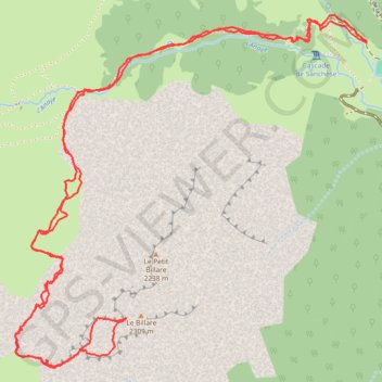 Itinéraire Grand Billare, distance, dénivelé, altitude, carte, profil, trace GPS