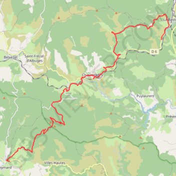 Itinéraire GR 70 : La Bastide-Puylaurent - Le Bleymard, distance, dénivelé, altitude, carte, profil, trace GPS