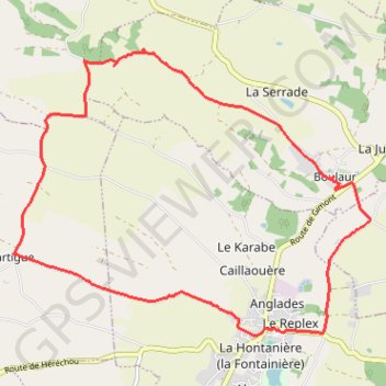 Itinéraire Un tour à Boulaur par Saramon, distance, dénivelé, altitude, carte, profil, trace GPS