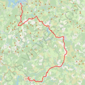 Itinéraire Lac de Vassivière Bugeat, distance, dénivelé, altitude, carte, profil, trace GPS